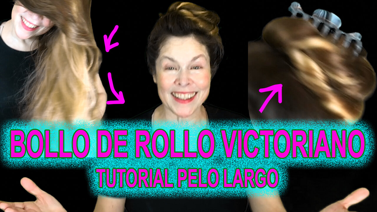 SPANISH EN ESPANOL aprender a hacer un moño enrollado para cabello largo TUTORIAL DEMONSTRACION