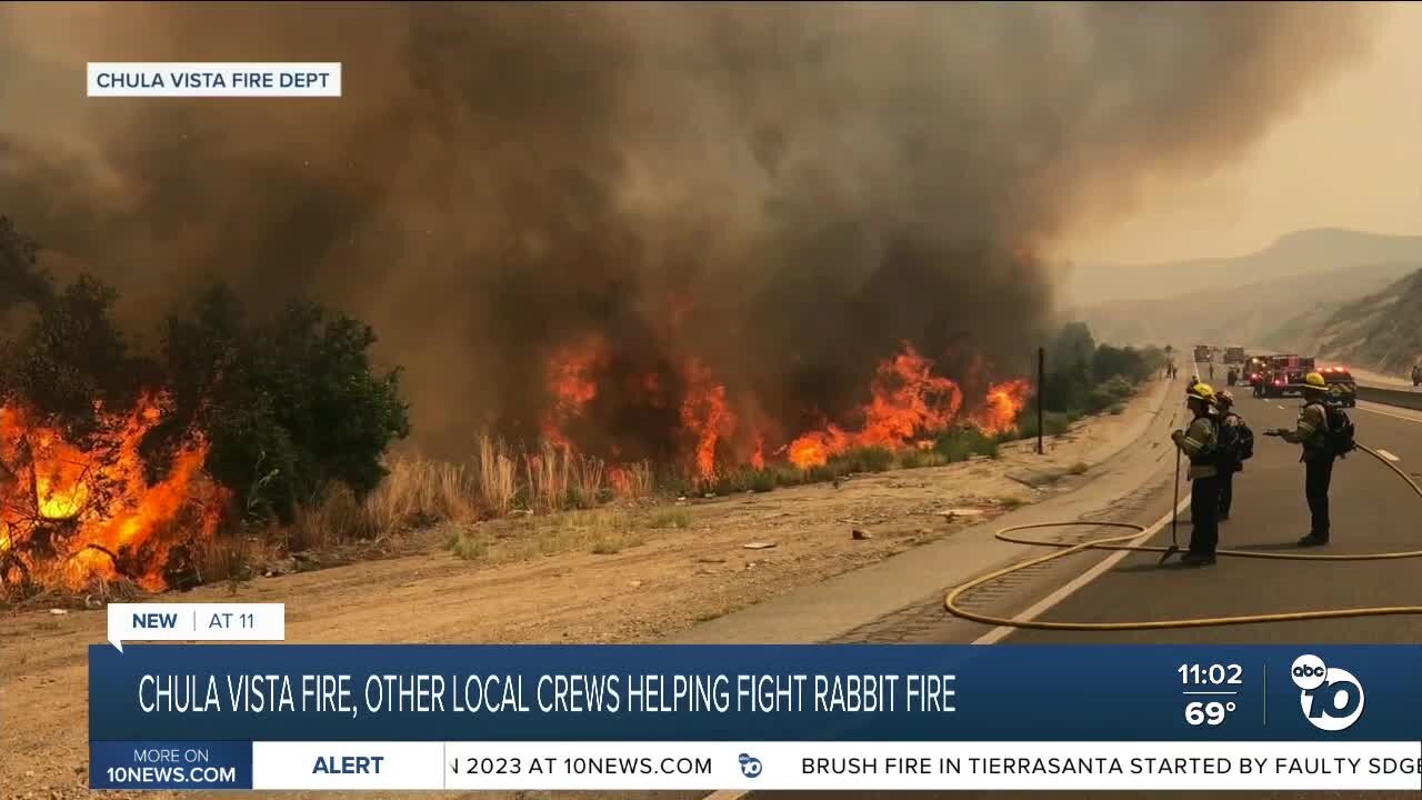 Chula Vista Fire, other local crews sent to help fight Rabbit Fire