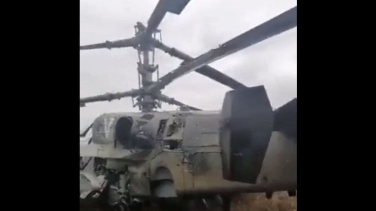 Russia Ka-52 helicopter in apparent forced landing, reportedly North West of Kiev Ukraine