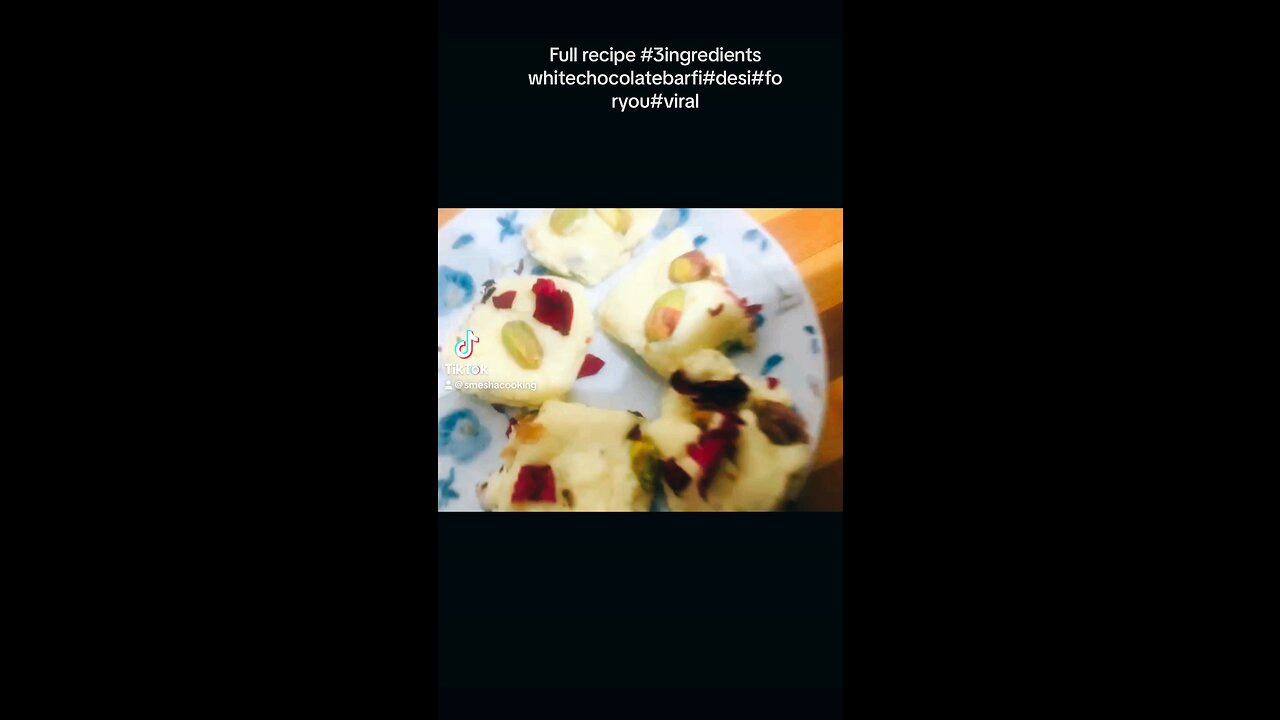 3 ingredients white chocolate barfi#viral#foryou #fyp#homemade#barfirecipe#fullrecipe#alldone