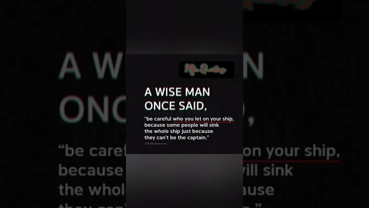 A Wise Man Once Said...