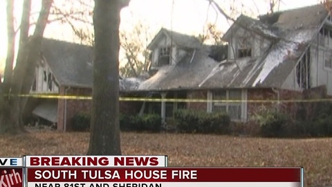 Firefighters battle house fire near 81st and Sheridan in south Tulsa