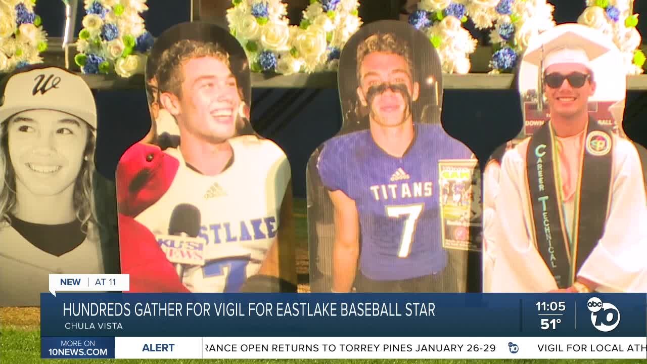 Hundreds gather for vigil for former Eastlake baseball star