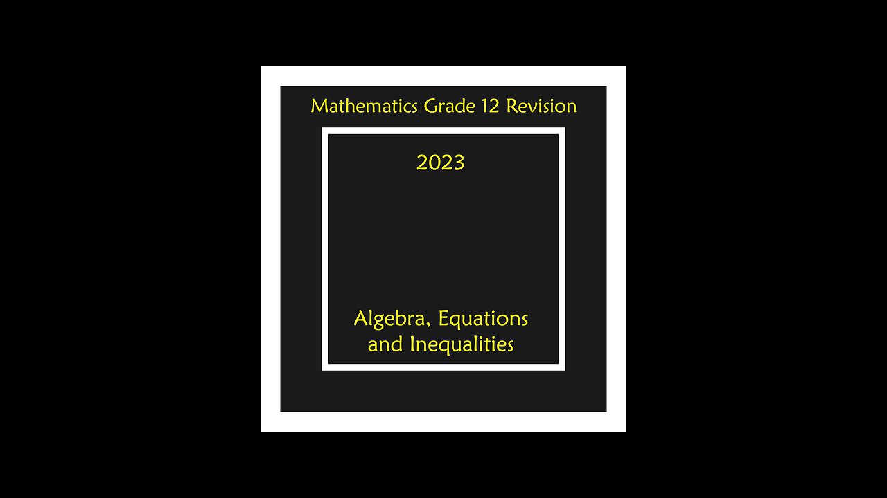 Nature of Roots Q1.5 Grade 12 Mathematics Algebra Revision