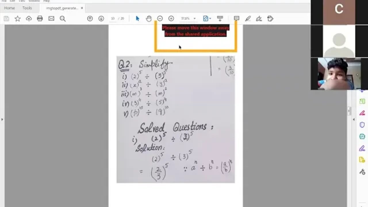 Class 7th Maths A Exponents ASSIGNMENT 4 AND 5 20 07 2020