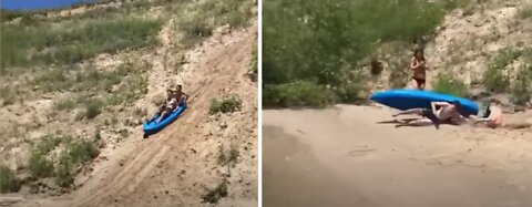 Canoe Crashes Into Lake Fail Funny