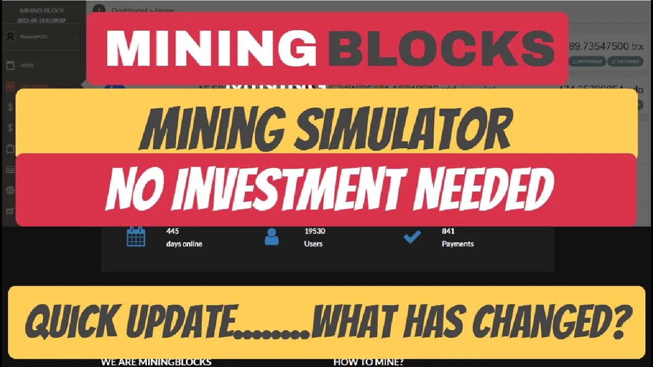 Mining Blocks Virtual Mining Update , Earn Free Crypto.