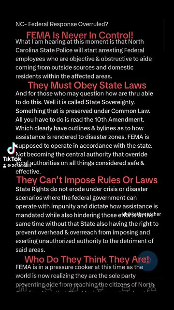 FEMA Follows State Laws Not Create Them!