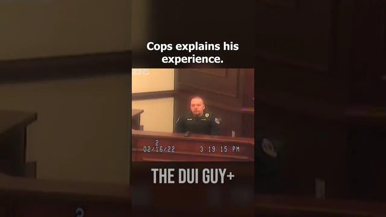 Cop: "Yeah, we are TAUGHT to look for indicators of Impairment, But I Don't Always See them." What?!
