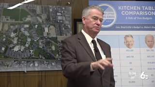 Gov. Brad Little speaks on budget proposals in Twin Falls