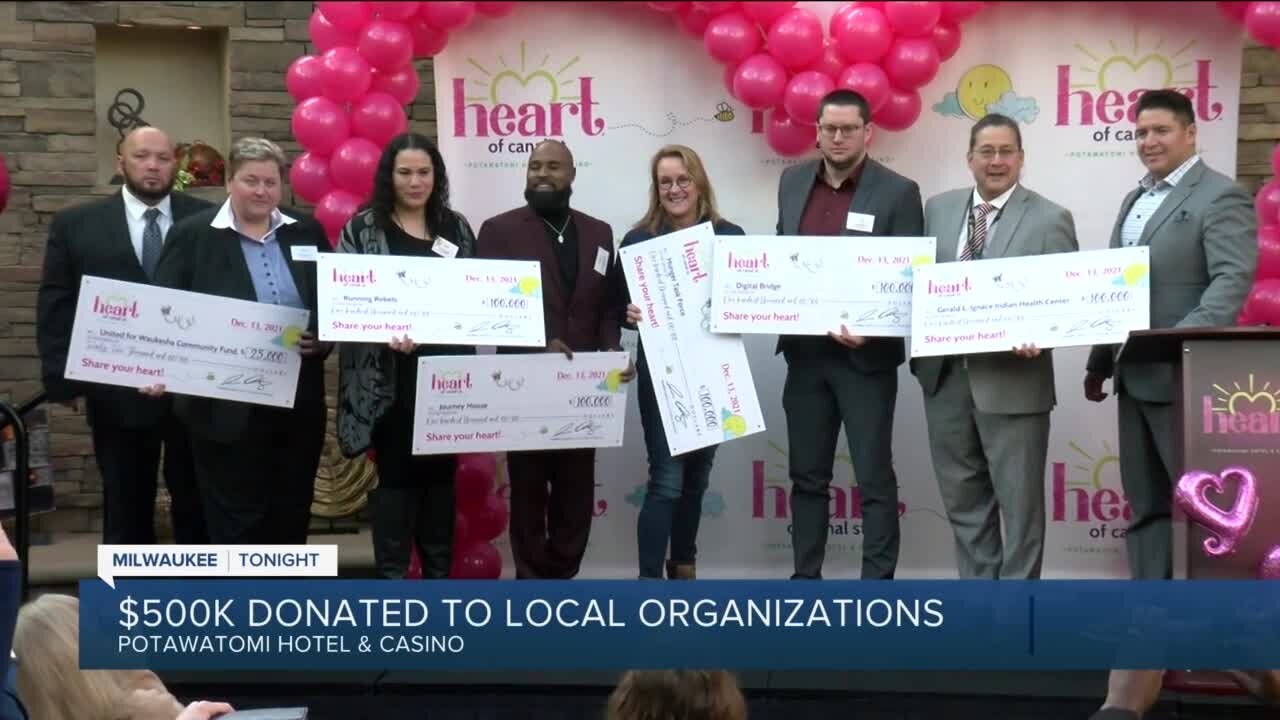 Hundreds of thousands of dollars donated to local organizations through Potawatomi Hotel & Casino's 'Heart of Canal Street' program