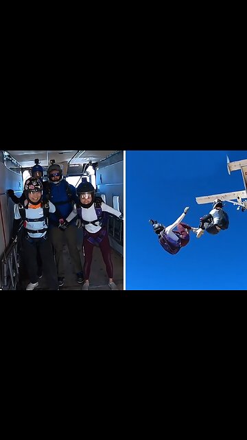 Woman's jump leads to unfortunate mishap for fellow skydiver