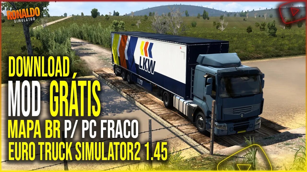 ▶️MAPA BRASILEIRO PARA PC FRACO MAIS LEVE DO EURO TRUCK SIMULATOR 2 1.45