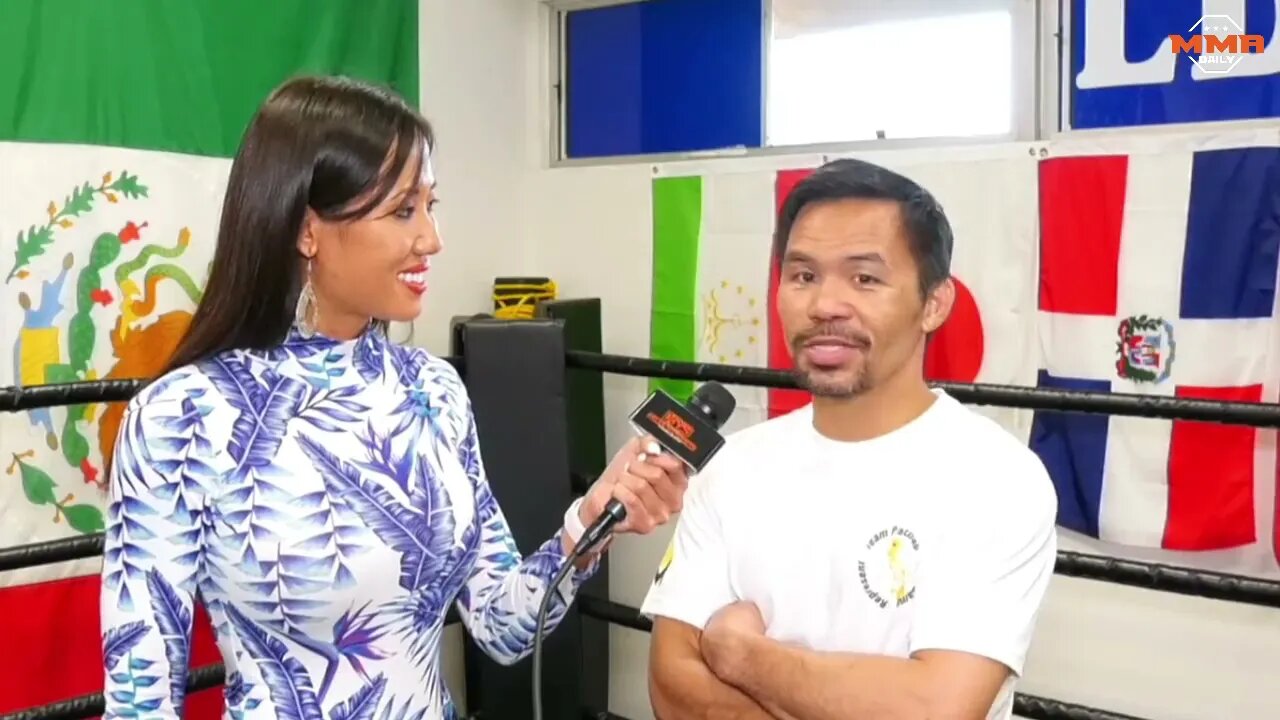 Manny Pacquiao talks about @diaz_hidilyn Olympic gold medal win for the Philippines.