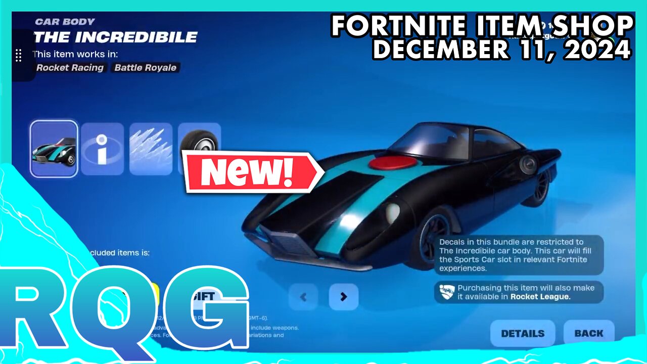 “NEW” INCREDIBILE CAR+SO MUCH MORE!!! FORTNITE ITEM SHOP (December 11, 2024)