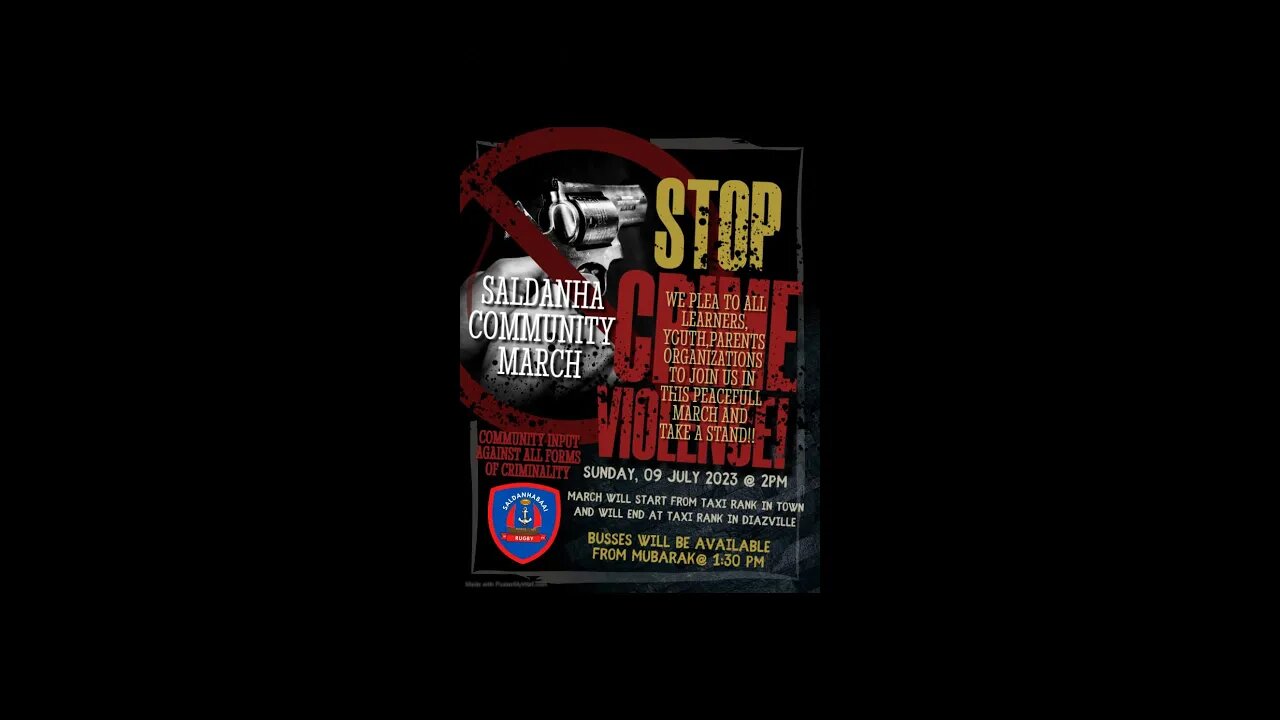 SALDANHA COMMUNITY MARCH 09 JUNY 2023 STOP CRIME VIOLENGE Made with Clipchamp