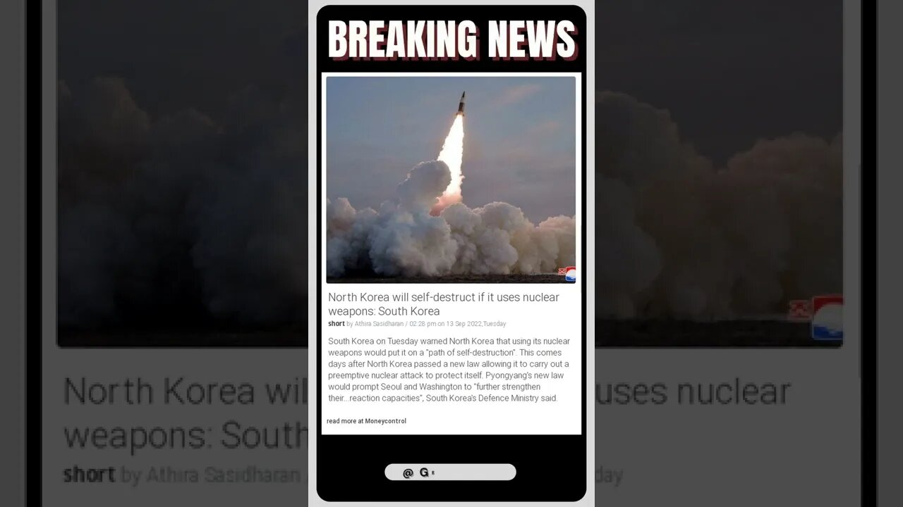 South Korea Warns North Korea: "Self-Destruct" If You Use Nuclear Weapons | #shorts #news