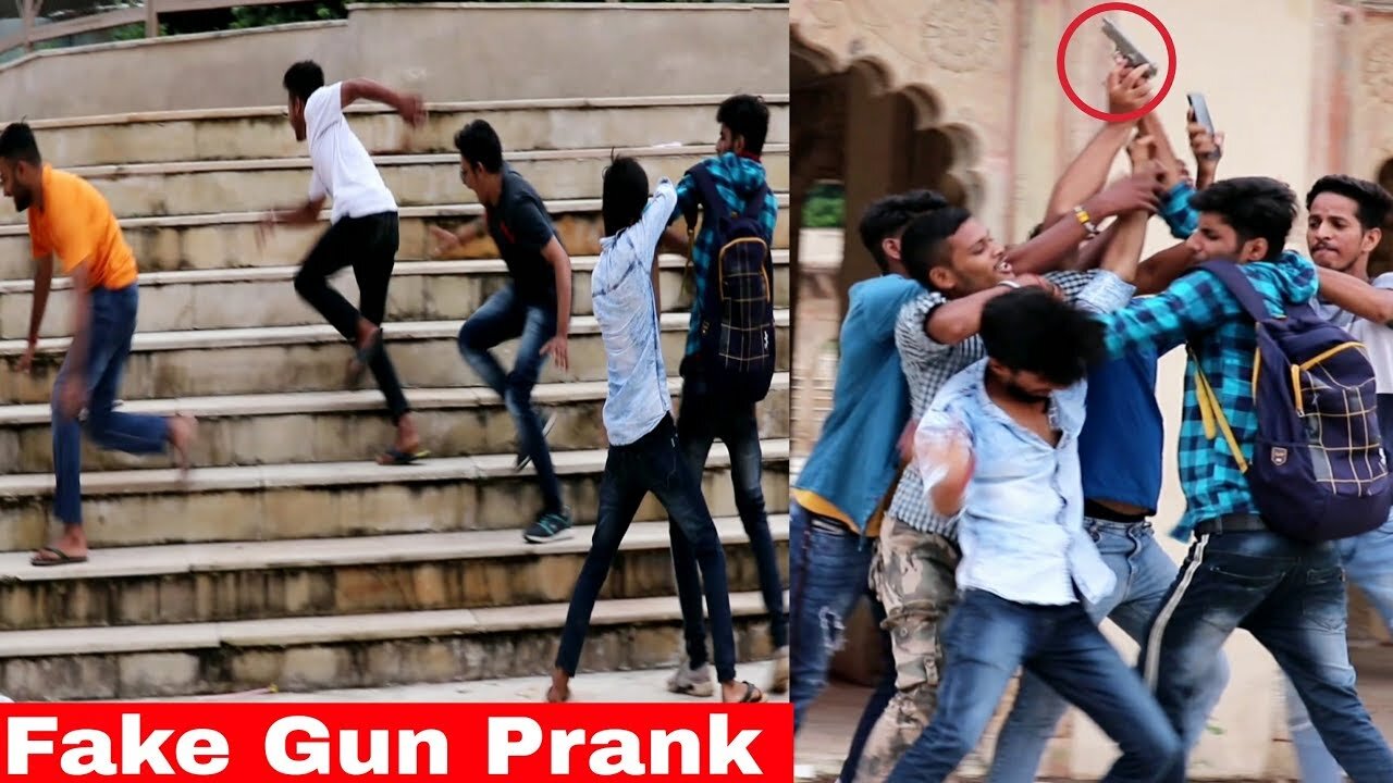 In Public Fake Gun Prank