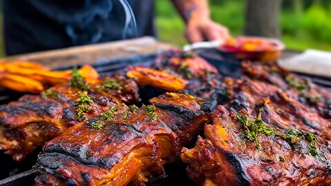 INSANELY Tender Smoked BBQ Pork Ribs (Falls Off the Bone!) | Outdoor ASMR Cooking in Nature