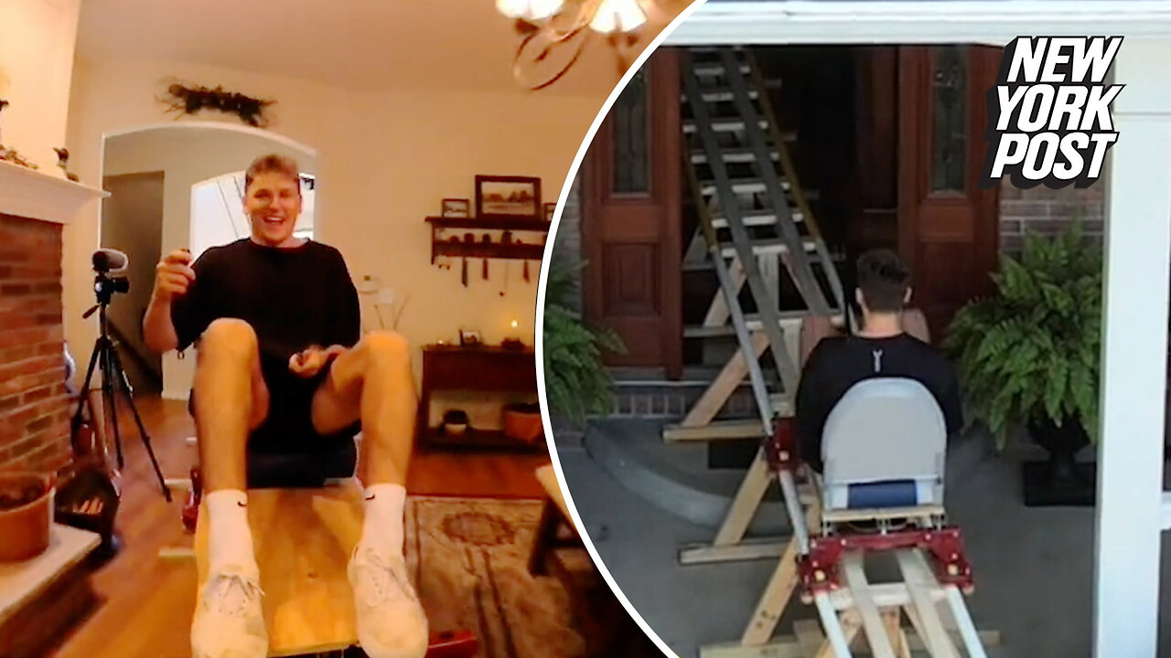 DIY rollercoaster zips through a house on a 28-mph electric skateboard