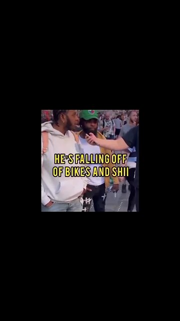 😂”He’s old, he’s fallin off of bikes and shit. It’s over man. Give it up.”