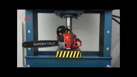 Hydraulic Press VS Chainsaw - Close but no Cigar