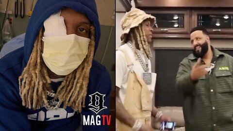 Lil Durk Recovers From Eye Injury & Pulls Up On DJ Khaled's Video Set! 🤕