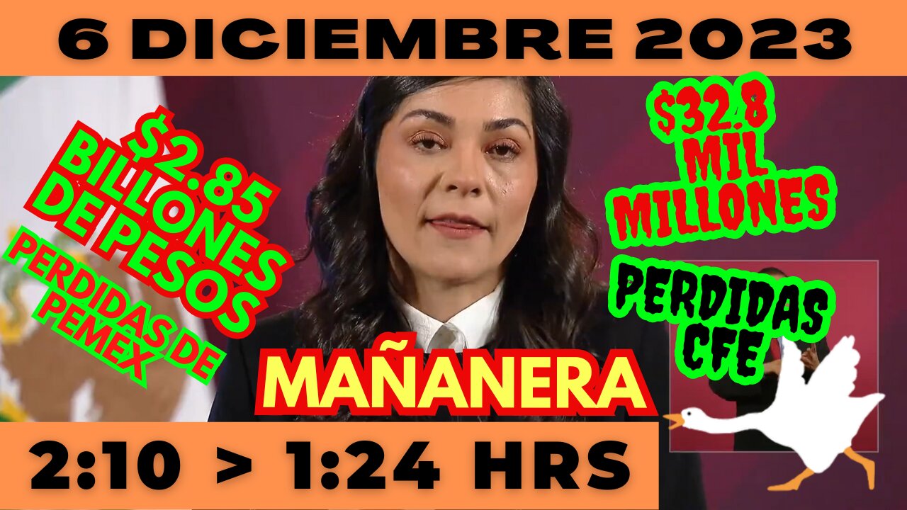 💩🐣👶 AMLITO | Mañanera *Miércoles 6 de Diciembre 2023* | El gansito veloz 2:10 a 1:24.