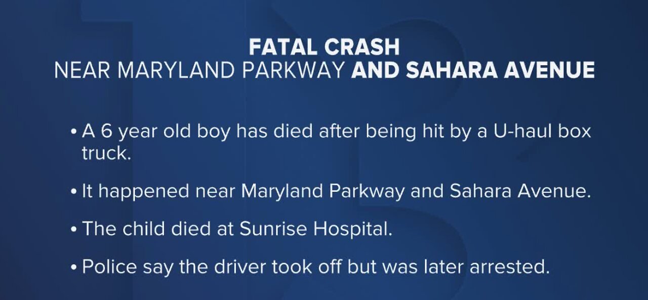 U-Haul driver hits 6-year-old child in Las Vegas; child later died at hospital