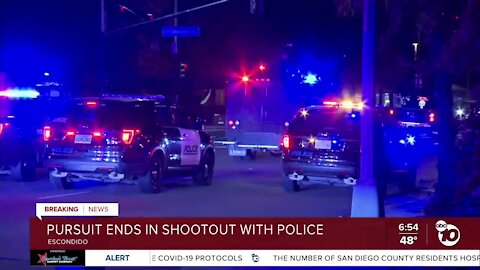 Pursuit ends in shootout with police in Escondido