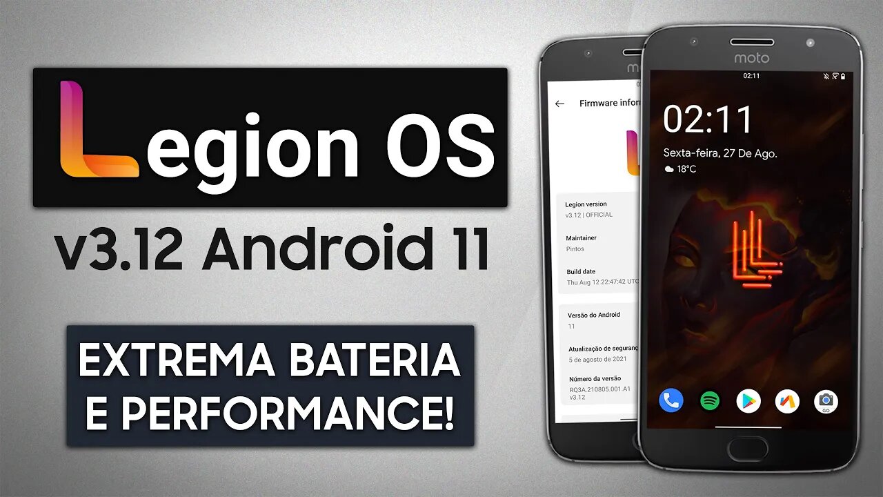 Legion OS v3.12 | Android 11 | MELHOR BATERIA E EXTREMO DESEMPENHO!