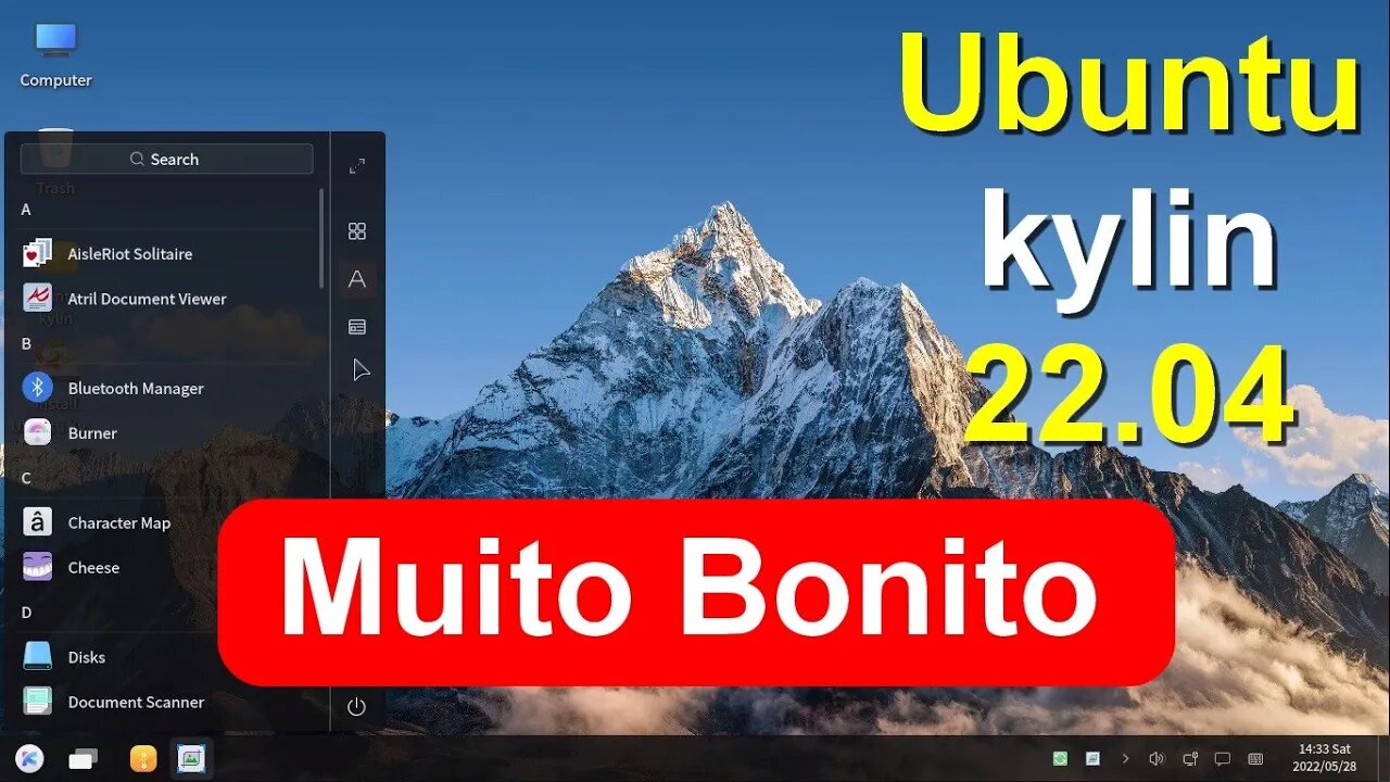 Ubuntu kylin 22.04 Linux Sabor Oficial da Canonical. Um dos Desktop mais Bonitos do Mundo Linux