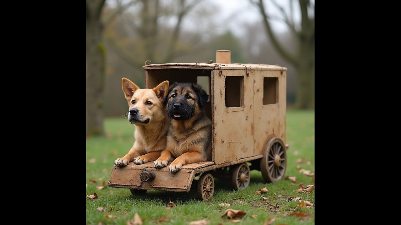 Lucky Dogs got their own train | I Made A Train For My Dogs