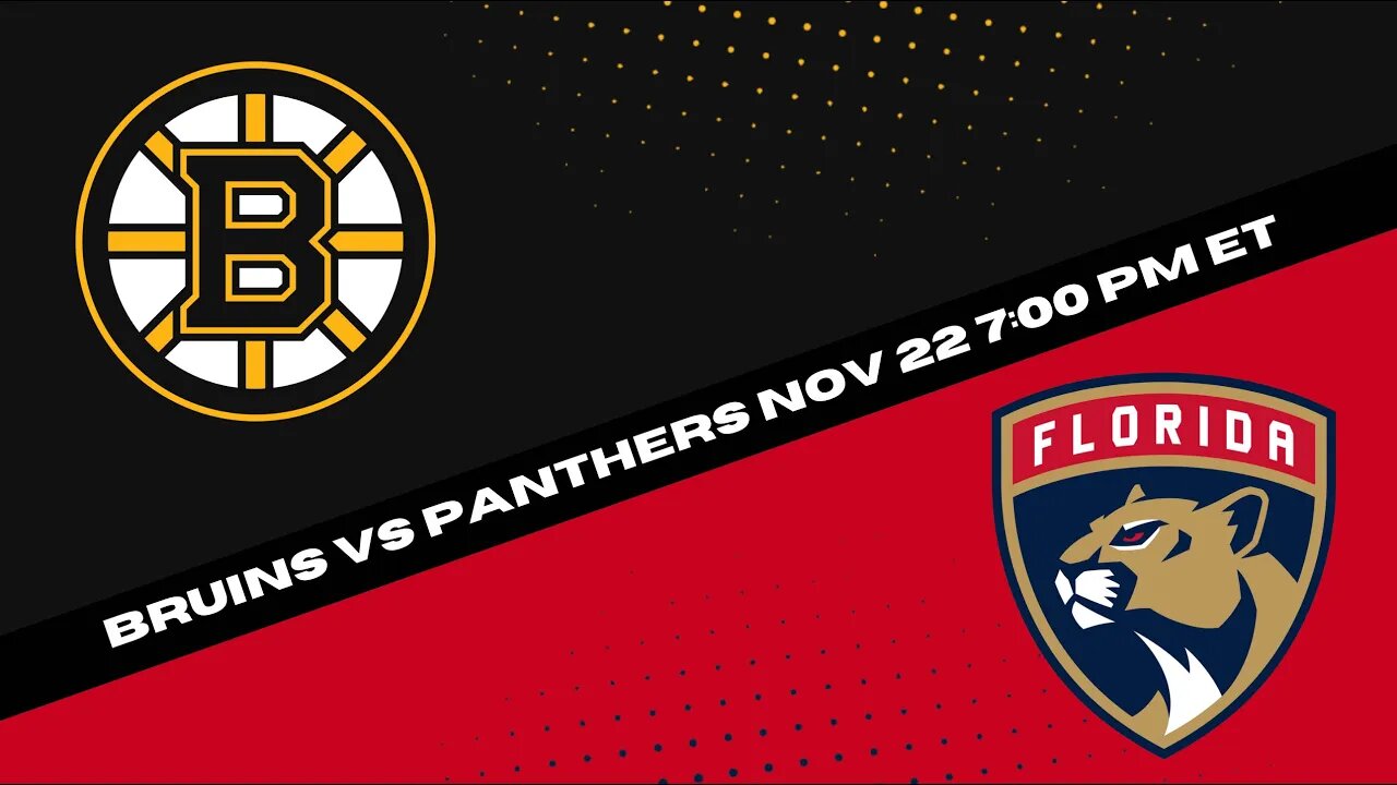 Boston Bruins vs Florida Panthers | NHL Picks and Predictions for 11/22