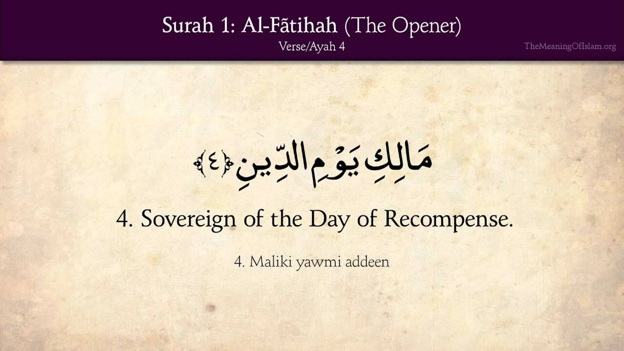 Quran: 1. Surah Al-Fatihah (The Opener): Arabic and English translation HD