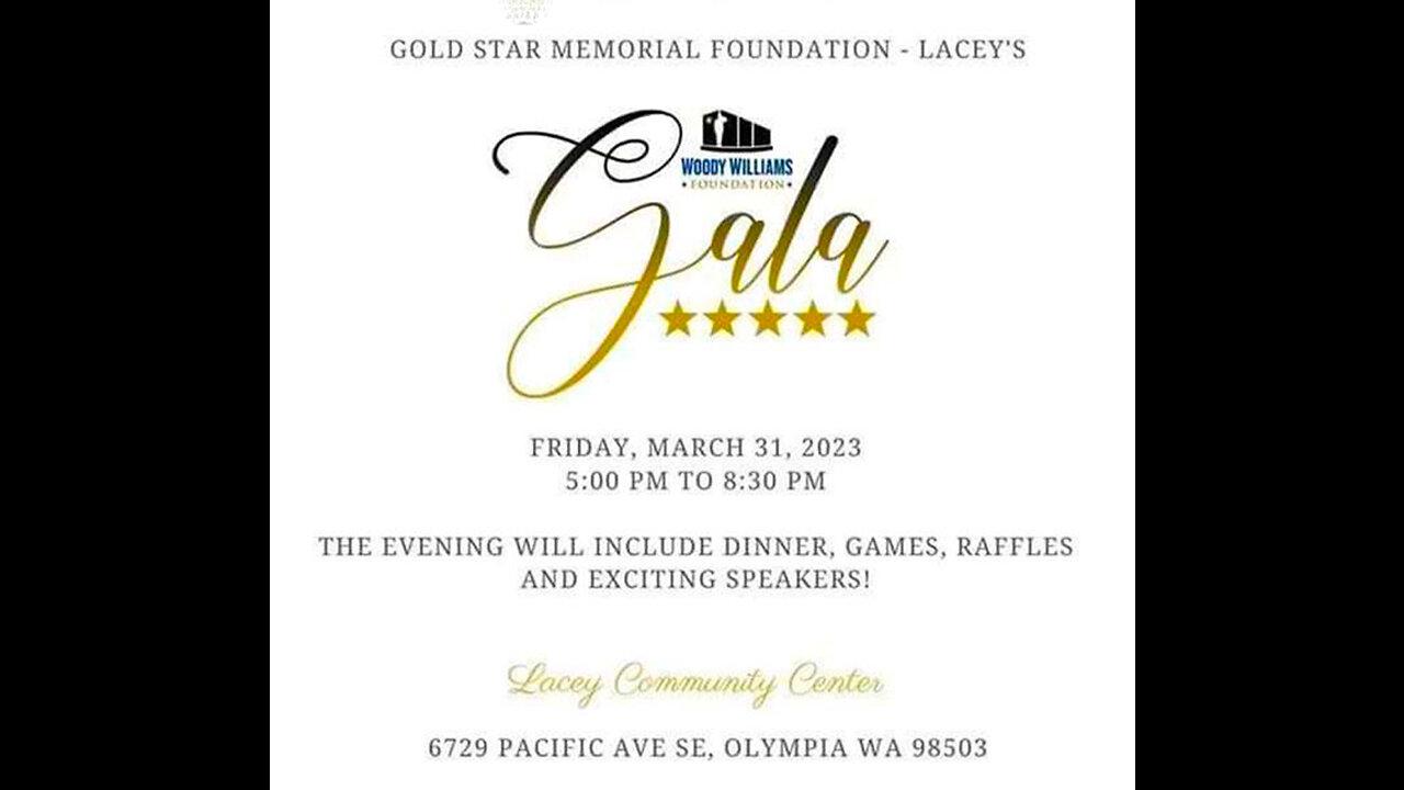 2023 Gold Star Memorial Foundation of Lacey, WA. Gala