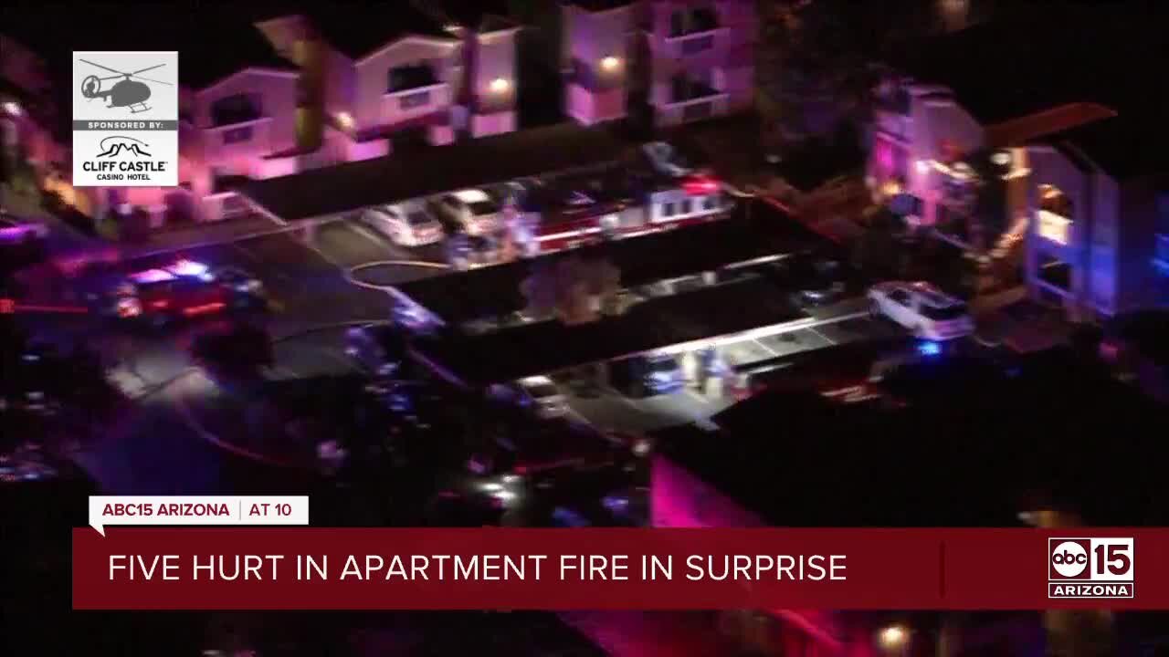 Five hurt including police officers after Surprise apartment fire