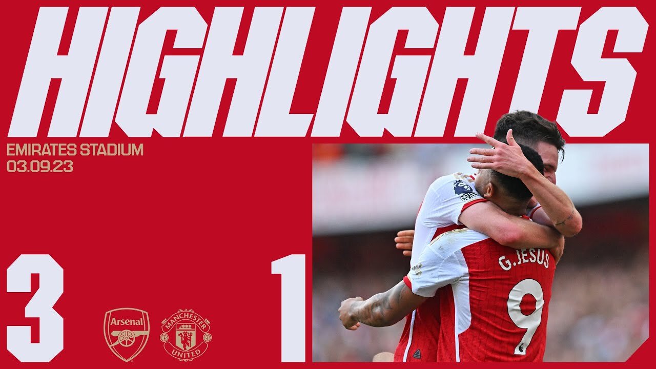 HIGHLIGHTS | Arsenal vs Manchester United (3-1) | Odegaard, Rice, Gabriel Jesus seal victory!