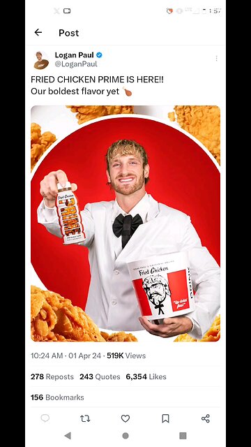 Logan Paul KFC - Prime April 1st Joke Could End Bad