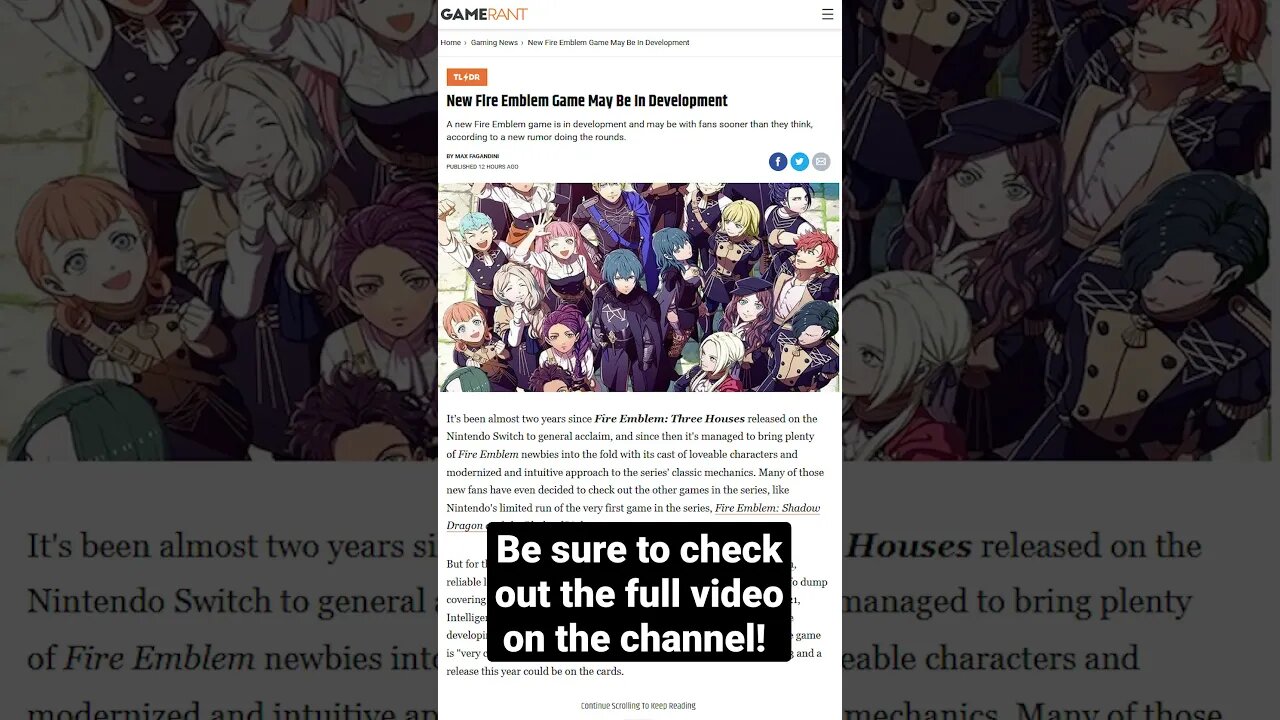 Will We See FE @ E3? New Fire Emblem Title In Development Rumor #shorts