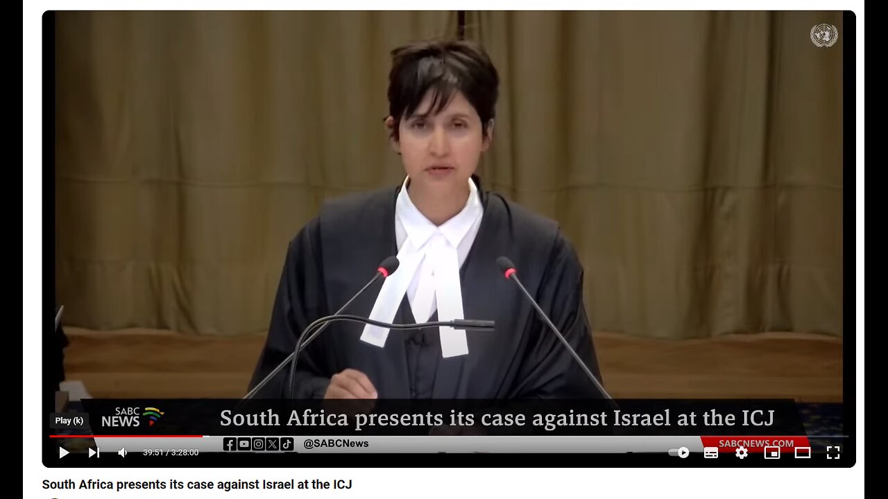 South Africa presents its case against Israel at the ICJ (International Court of Justice)