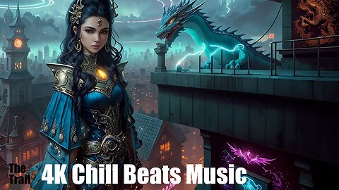 Chill Beats Music - House Headphones | (AI) Audio Reactive Cyberpunk Fantasy | The Sky