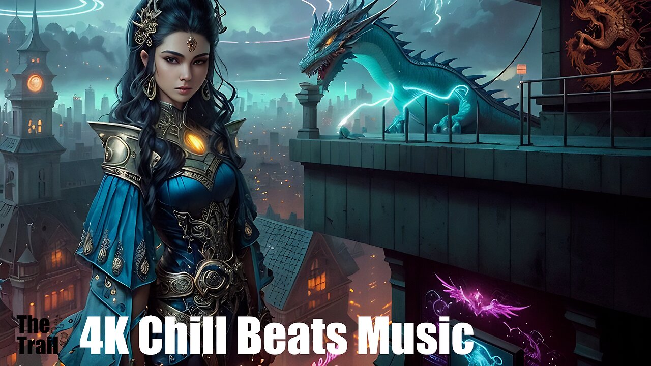 Chill Beats Music - House Headphones | (AI) Audio Reactive Cyberpunk Fantasy | The Sky