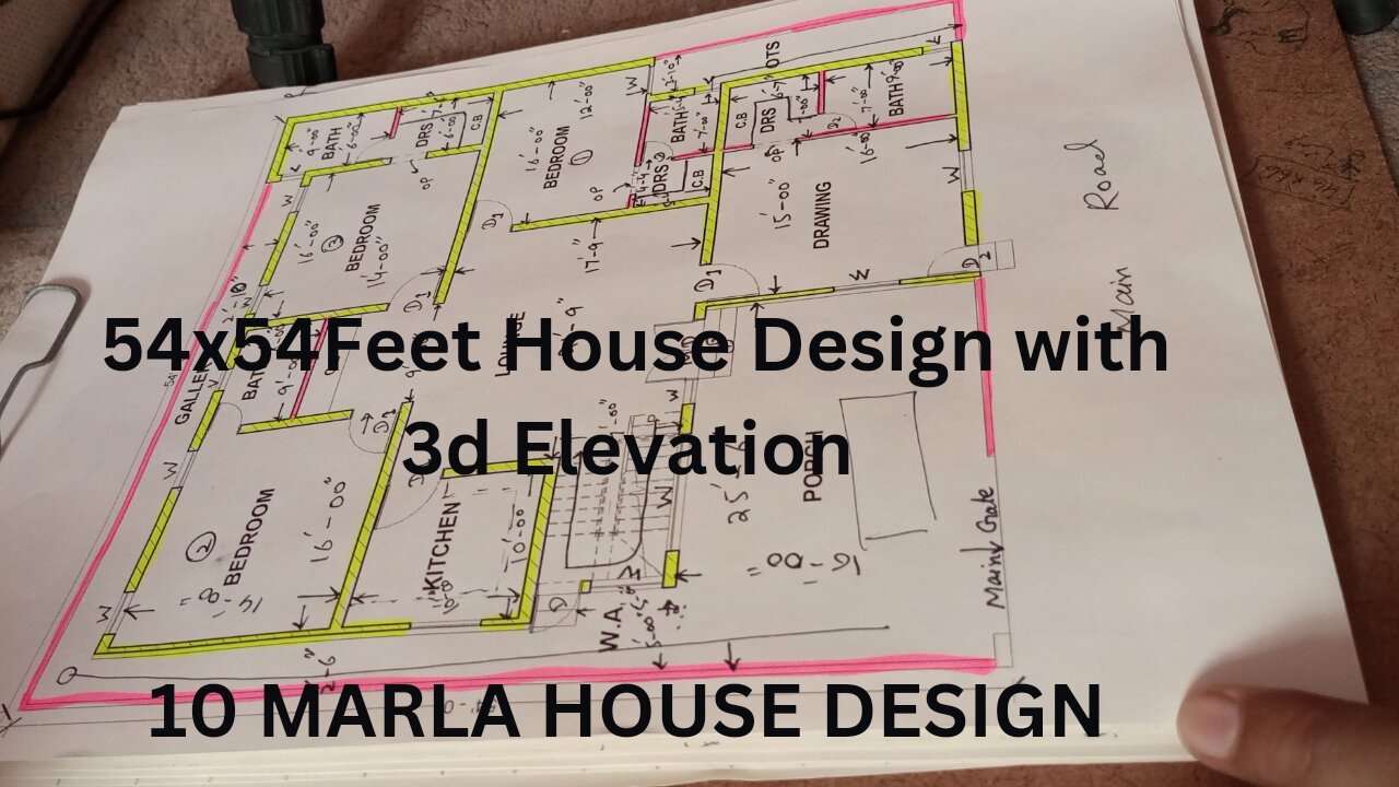 54 x 54 House Design | House Design in Pakistan | 10 marla house