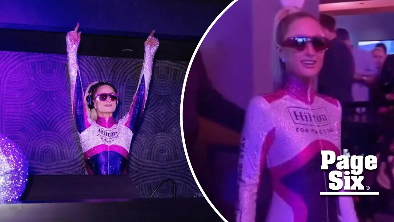 The moment Paris Hilton walks into Formula 1 Las Vegas Grand Prix party