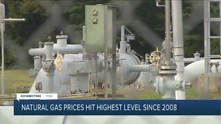 Natural gas prices rise to their highest levels since 2008