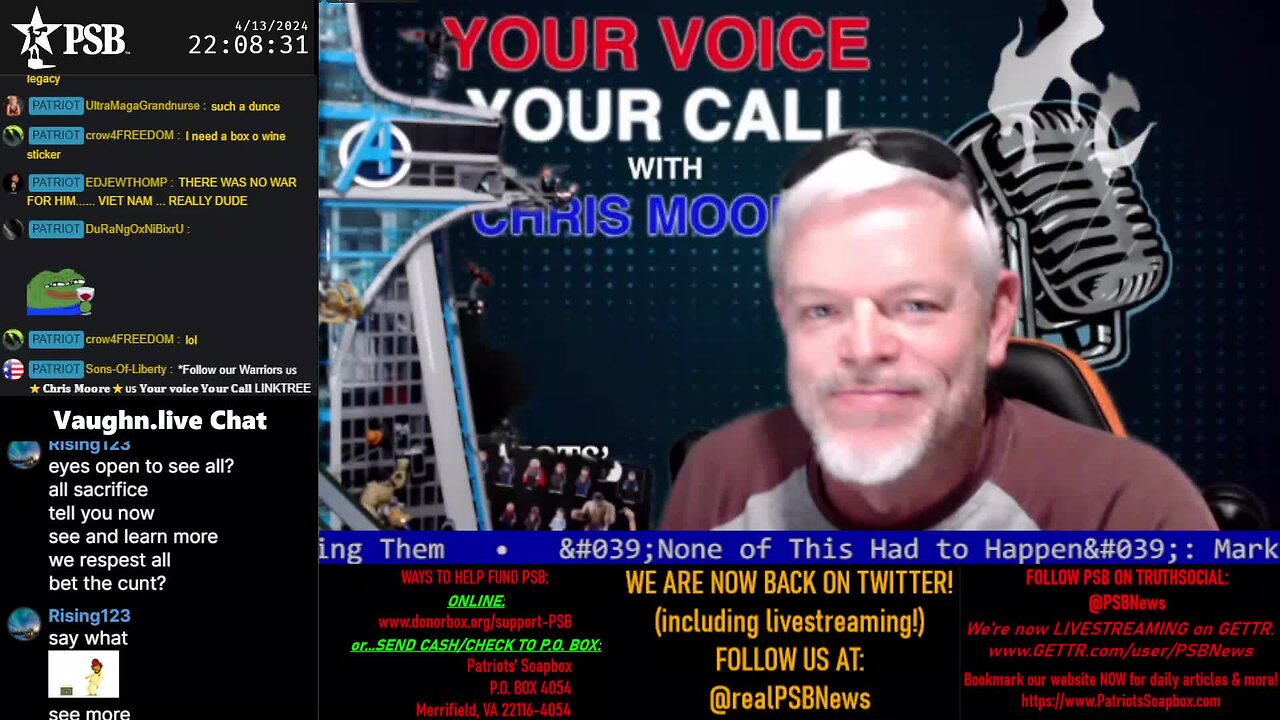 2024-04-13 22:00 EDT - Your Voice, Your Call: with Chris Moore