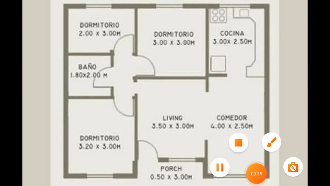 planta baixa com varios comodos e medidas