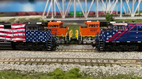 Review: N Scale BLI Paragon 4 SD70Aces. BNSF #9287 #9148 MRL #4404 #4407