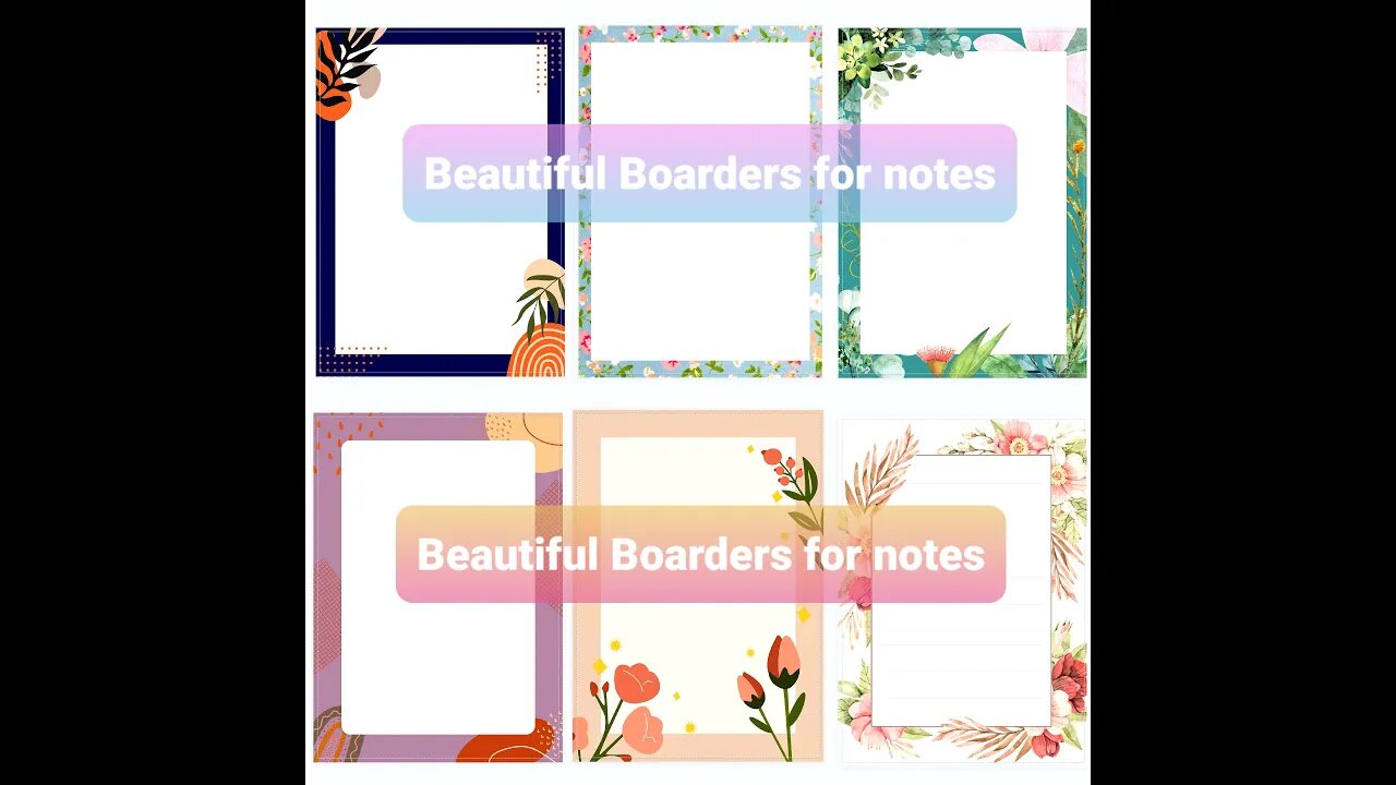 Floral borders for taking notes #stationary #planners